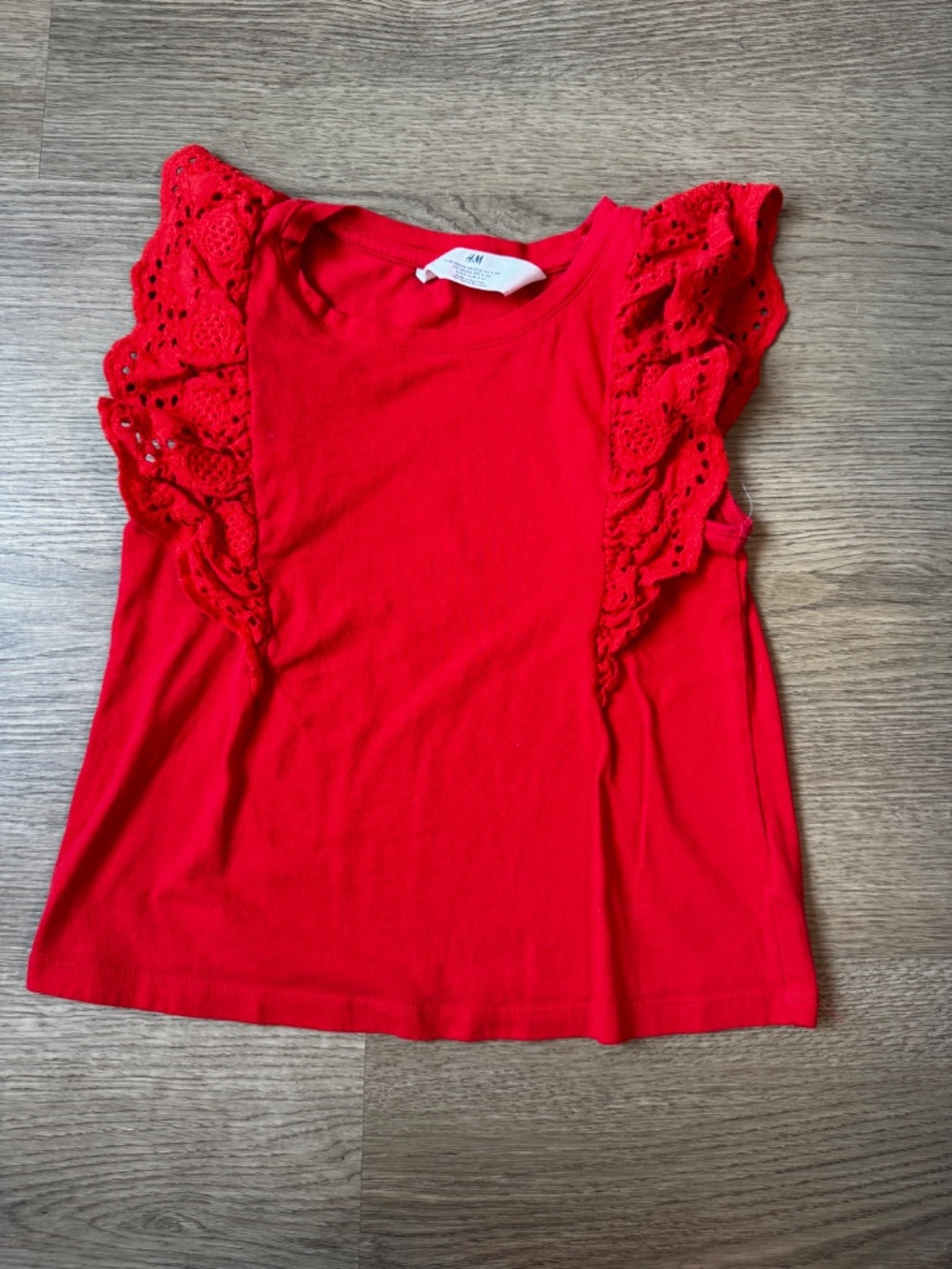 Girls Ruffle Sleeve Top Bundle | Cat & Jack & H&M | Pink & Red | Size 5-6Y / 6-6 - Picture 5 of 7